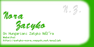 nora zatyko business card